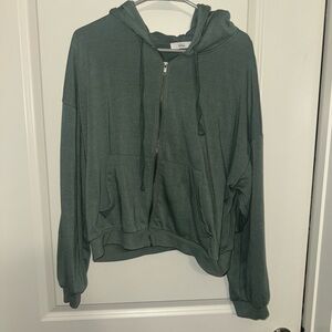 Talulah casual green Zip-Up Hoodie